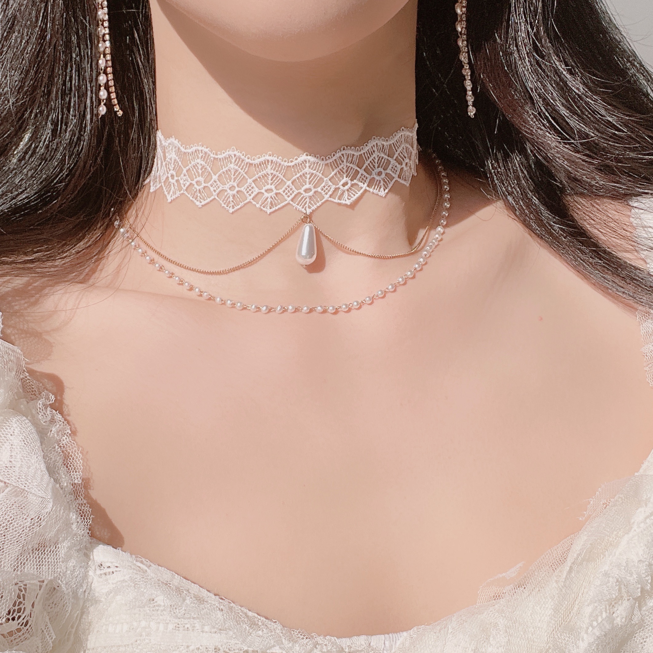 レースチェーンチョーカー | レディースファッション通販 - DHOLIC
