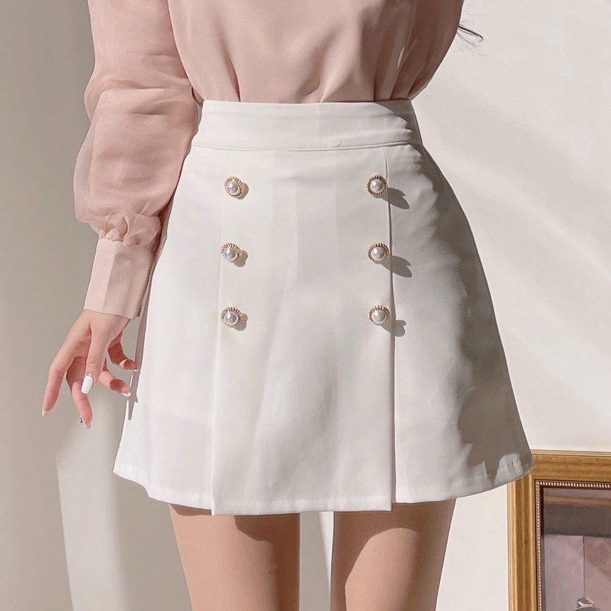 パール調ボタンスカートパンツ | mirangmirang | 詳細画像3