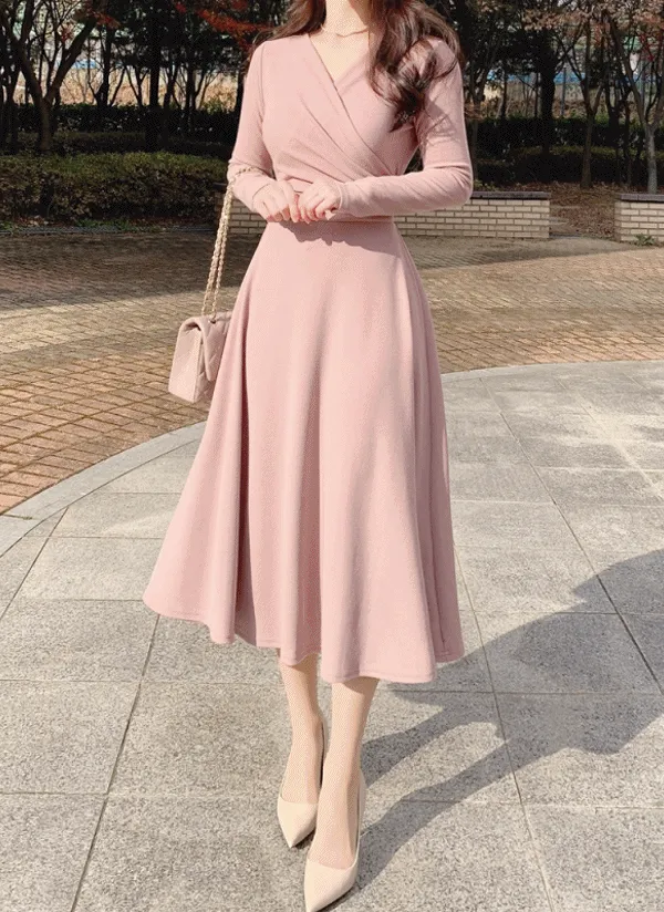 リボンシャーリングフレアワンピース | mirangmirang | 詳細画像1