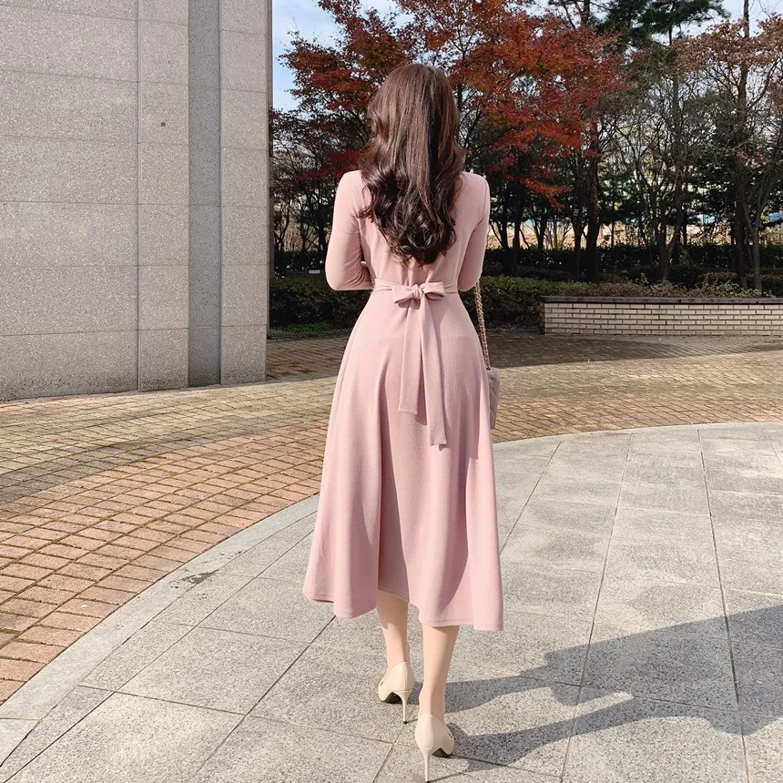 リボンシャーリングフレアワンピース | mirangmirang | 詳細画像32