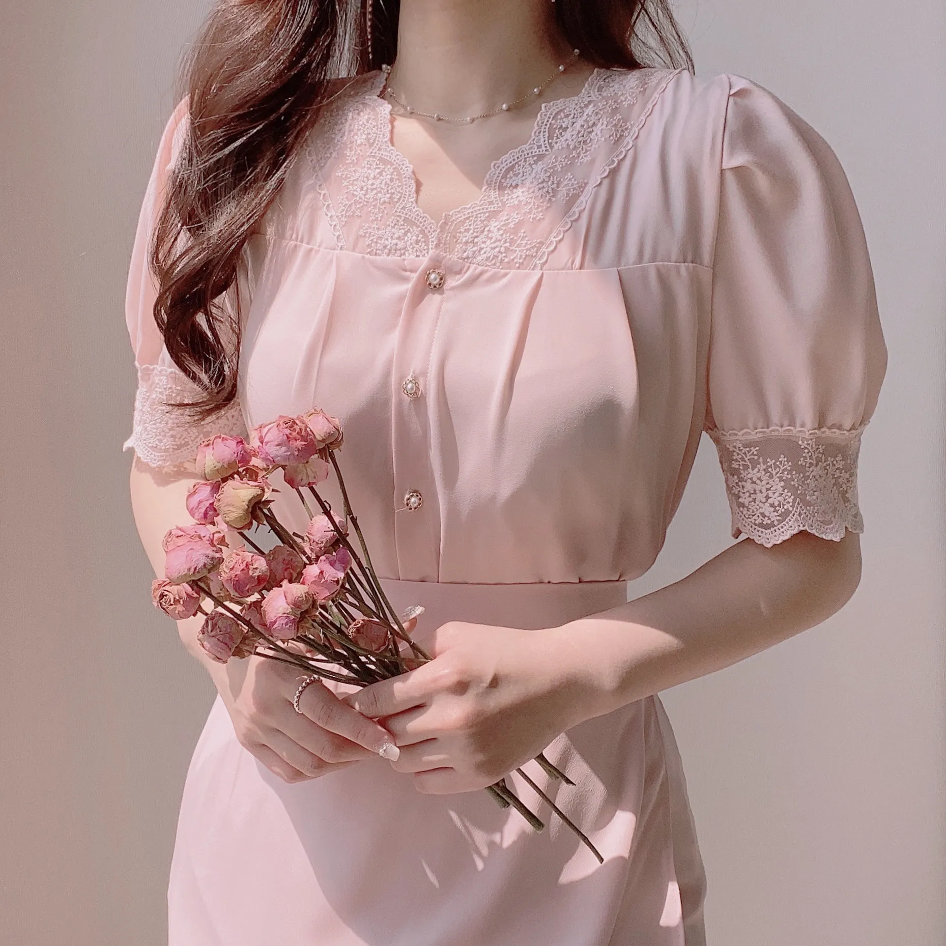 パターンレースシフォンブラウス | mirangmirang | 詳細画像11