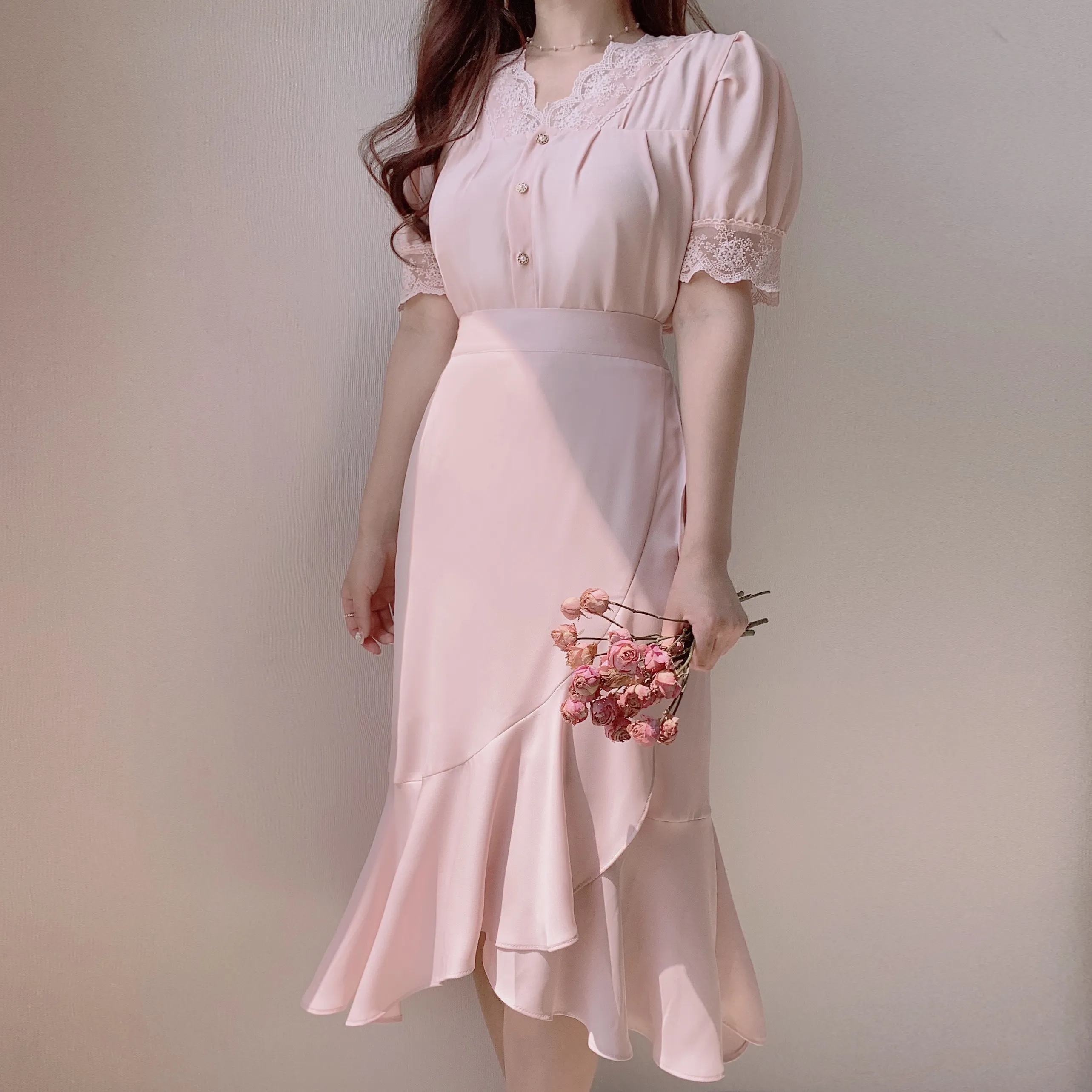 パターンレースシフォンブラウス | mirangmirang | 詳細画像12