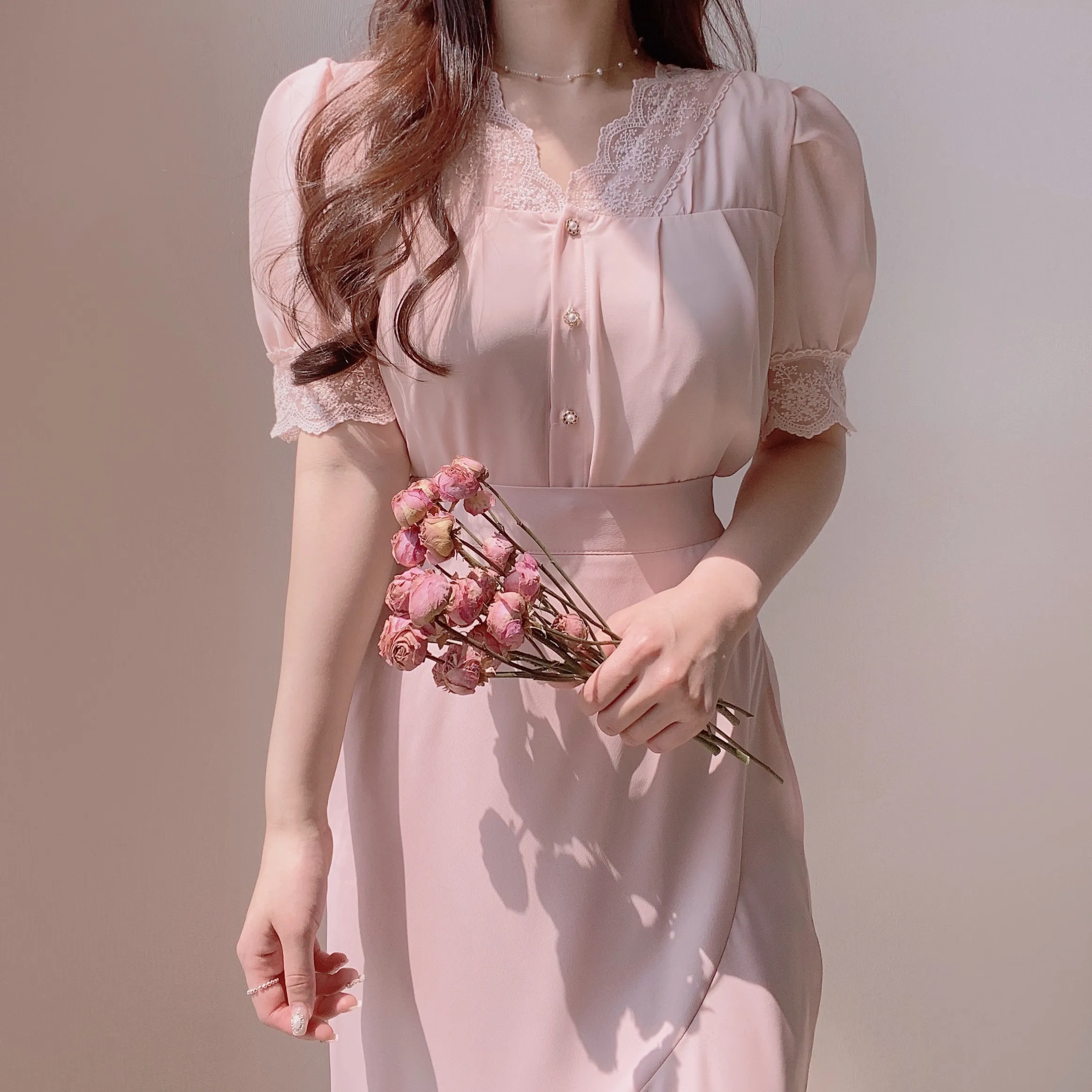 パターンレースシフォンブラウス | mirangmirang | 詳細画像14