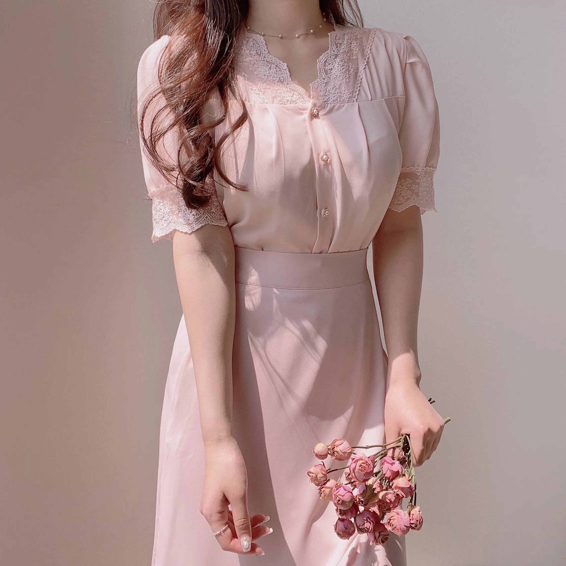 パターンレースシフォンブラウス | mirangmirang | 詳細画像15