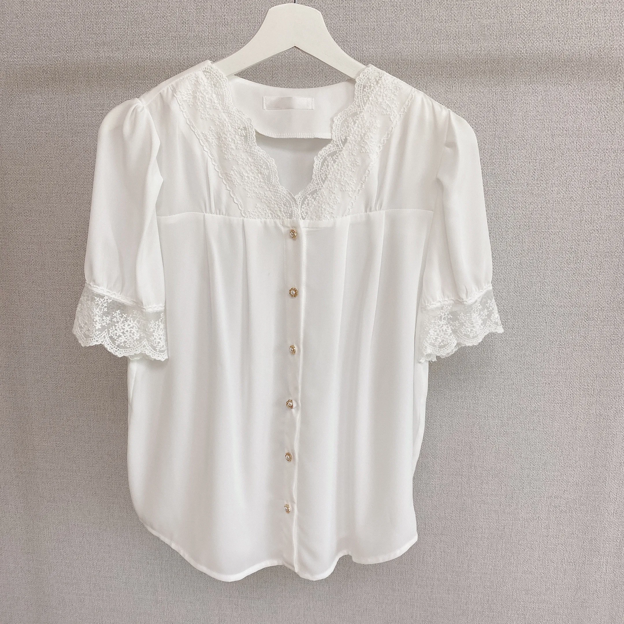 パターンレースシフォンブラウス | mirangmirang | 詳細画像21