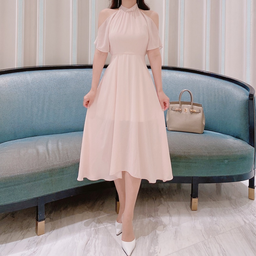 ★minagram★ ラエルフ ホルターネック シフォンワンピース ホルターネックシフォンワンピース | レディースファッション