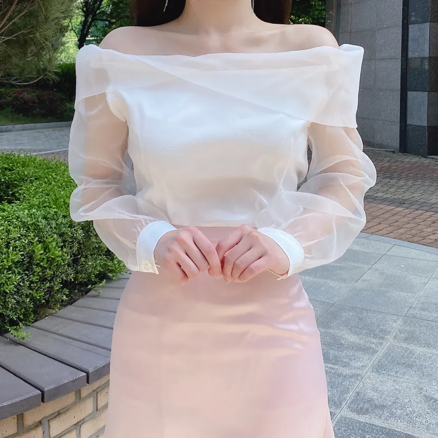 オーガンジーシースルーブラウス | mirangmirang | 詳細画像24