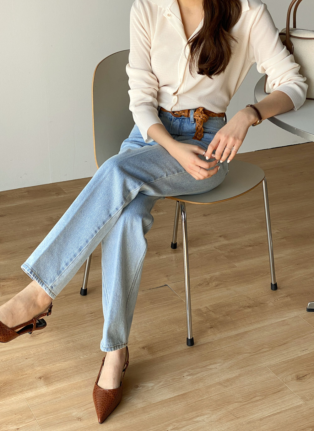 ストレートセンタープレスデニムパンツ | レディース