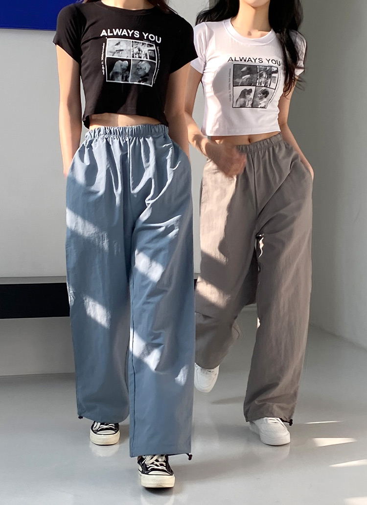ドローコードナイロンワイドパンツ | レディースファッション通販 - DHOLIC