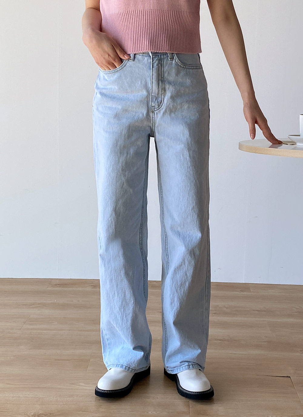 ライトブルーデニムワイドパンツ ライトブルーワイドデニムパンツ | レディースファッション通販