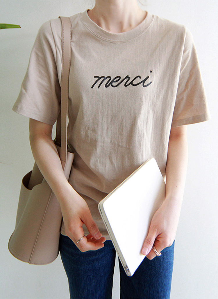 merci半袖コットンTシャツ | レディースファッション通販 - DHOLIC