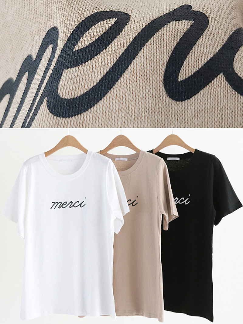 merci半袖コットンTシャツ | レディースファッション通販 - DHOLIC
