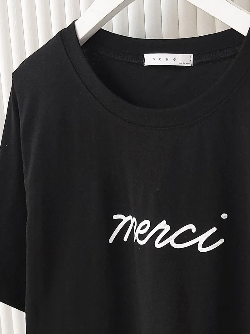 merci半袖コットンTシャツ | レディースファッション通販 - DHOLIC
