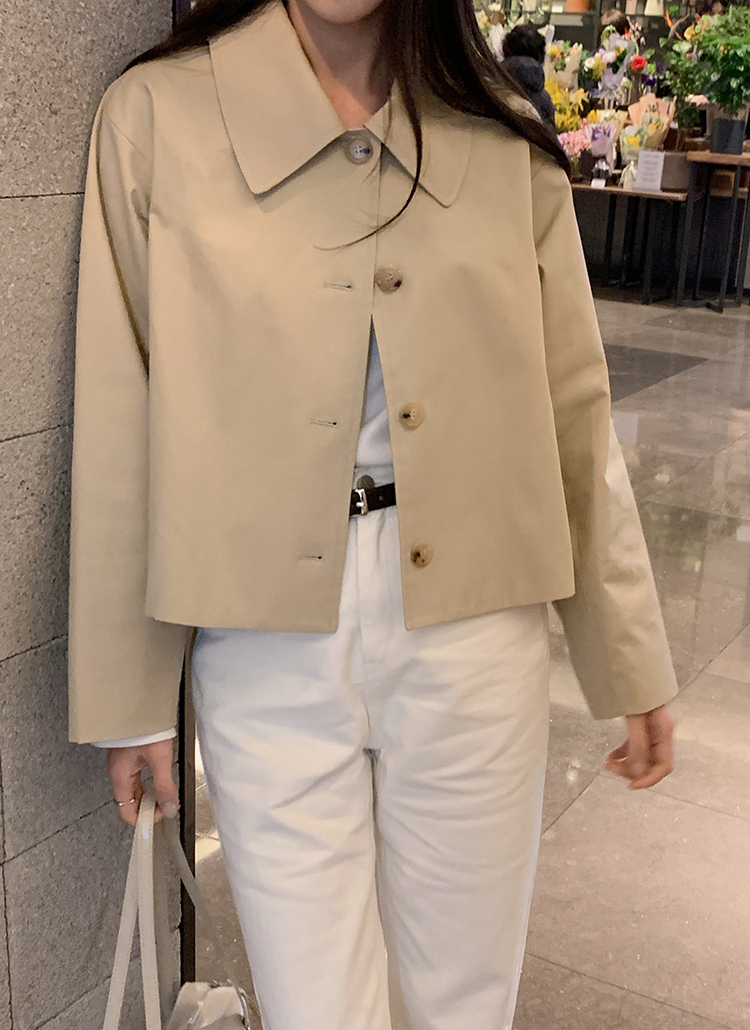 ホワイトブラウン dholic cherrykoko ショート トレンチコート