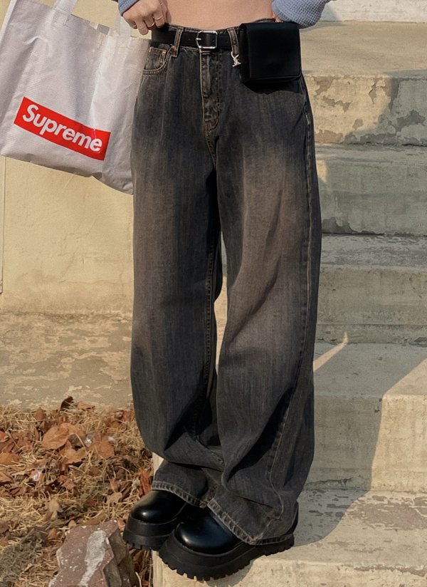 acne 太陽プリント　ワイドデニムパンツ 505ZX ルーズストレート ヴィンテージ デニムパンツ ジーンズ