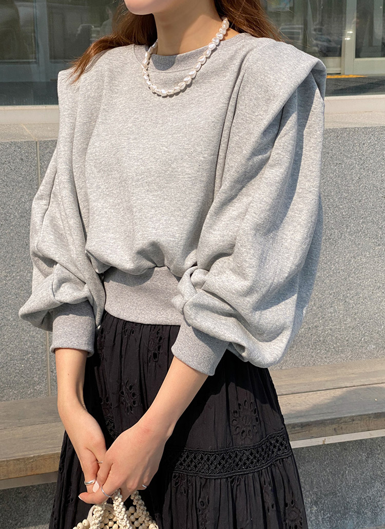 LUDLOW BANANA CLOTH パワーショルダーノースリーブ スウェット LUDLOW