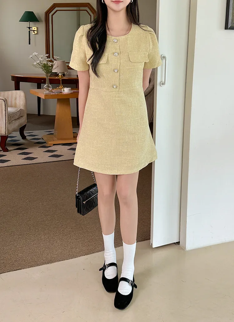 半袖ツイードミニワンピース | レディースファッション通販 - DHOLIC 