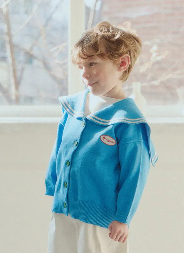 moncherセーラーカラーニットカーディガン | 詳細画像1