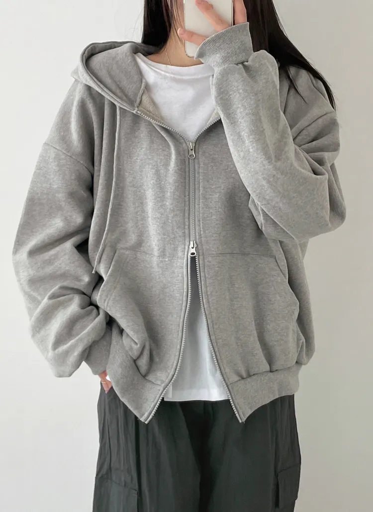 ゴーシュ ダブルジップパーカー フーディー リネン混 グレー Size2 