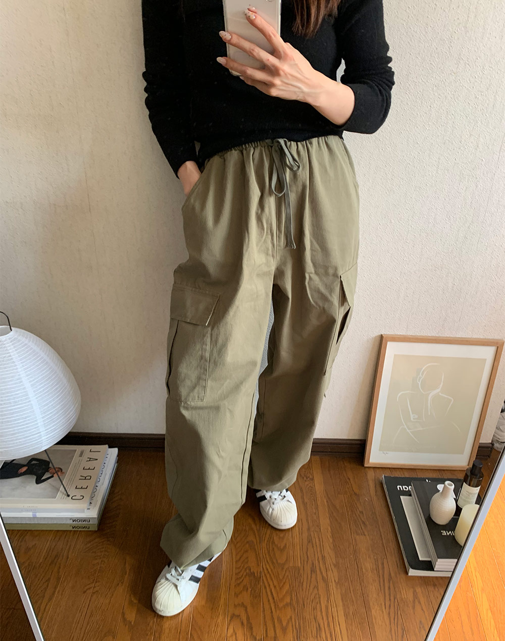 【PHOEBE PHILO】パッチポケット ワイド カーゴパンツ 2WAYフラップポケットカーゴパンツ | レディースファッション