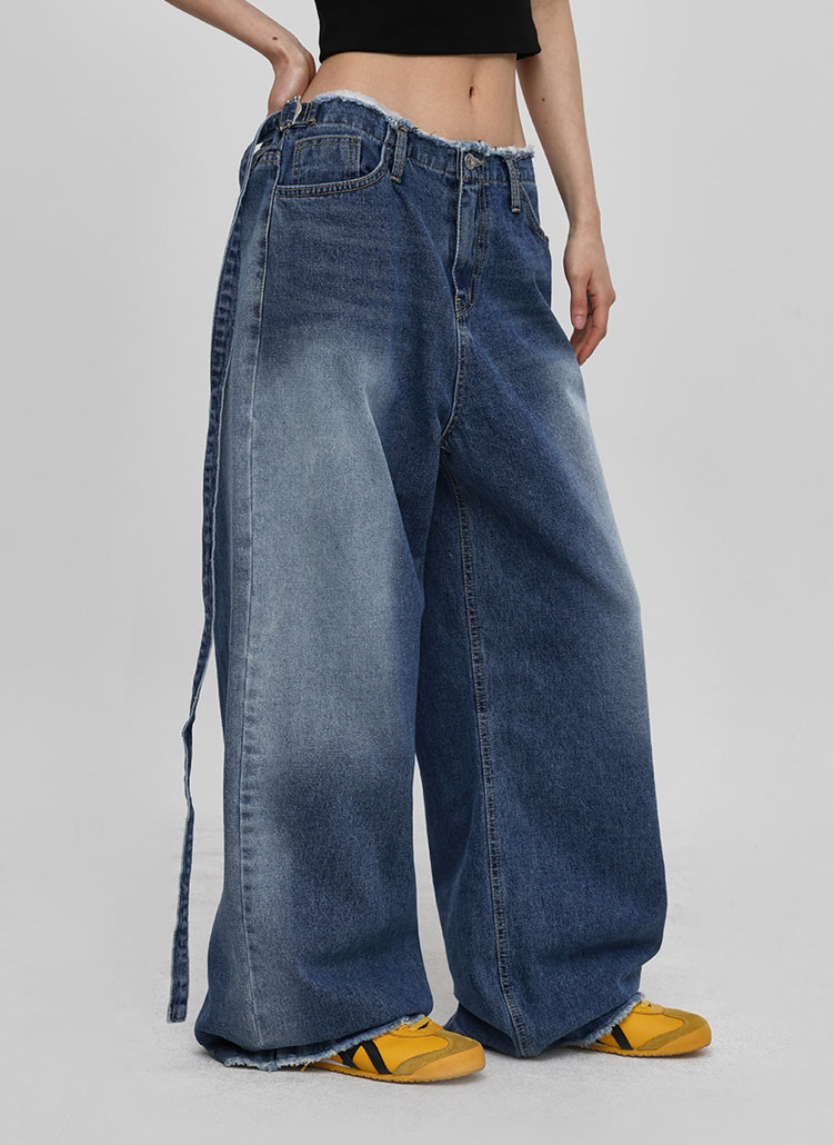 【 】Jeans ローライズ ワイド レッグ ジーンズ ♪ shameless ジーンズ デニム デニムパンツ ローライズワイド