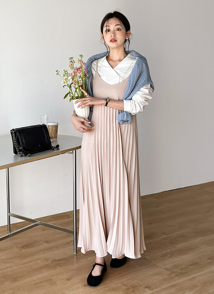 極美品✨バーバリーブルーレーベル【38】キャミソールプリーツワンピース　ピンク プリーツキャミワンピース | レディースファッション通販 - DHOLIC