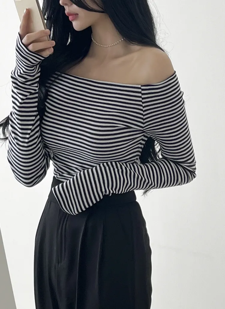 オフショルボーダーTシャツ | dangosister | 詳細画像2