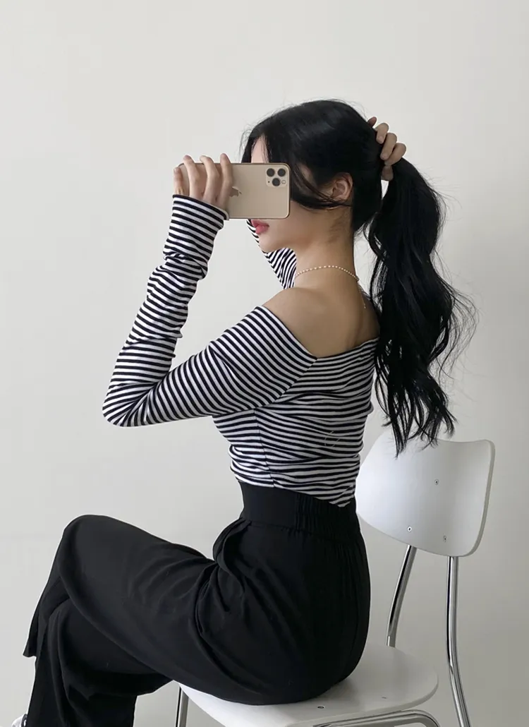 オフショルボーダーTシャツ | dangosister | 詳細画像5
