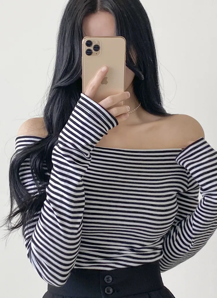 オフショルボーダーTシャツ | dangosister | 詳細画像8