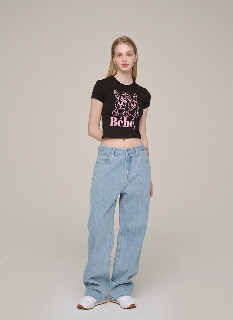 Bebe,ラビット半袖Tシャツ(BLACK) | レディースファッション通販 - DHOLIC