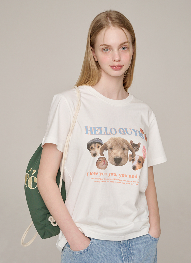 ドッグプリント半袖Tシャツ(Mサイズ) | レディースファッション通販 - DHOLIC