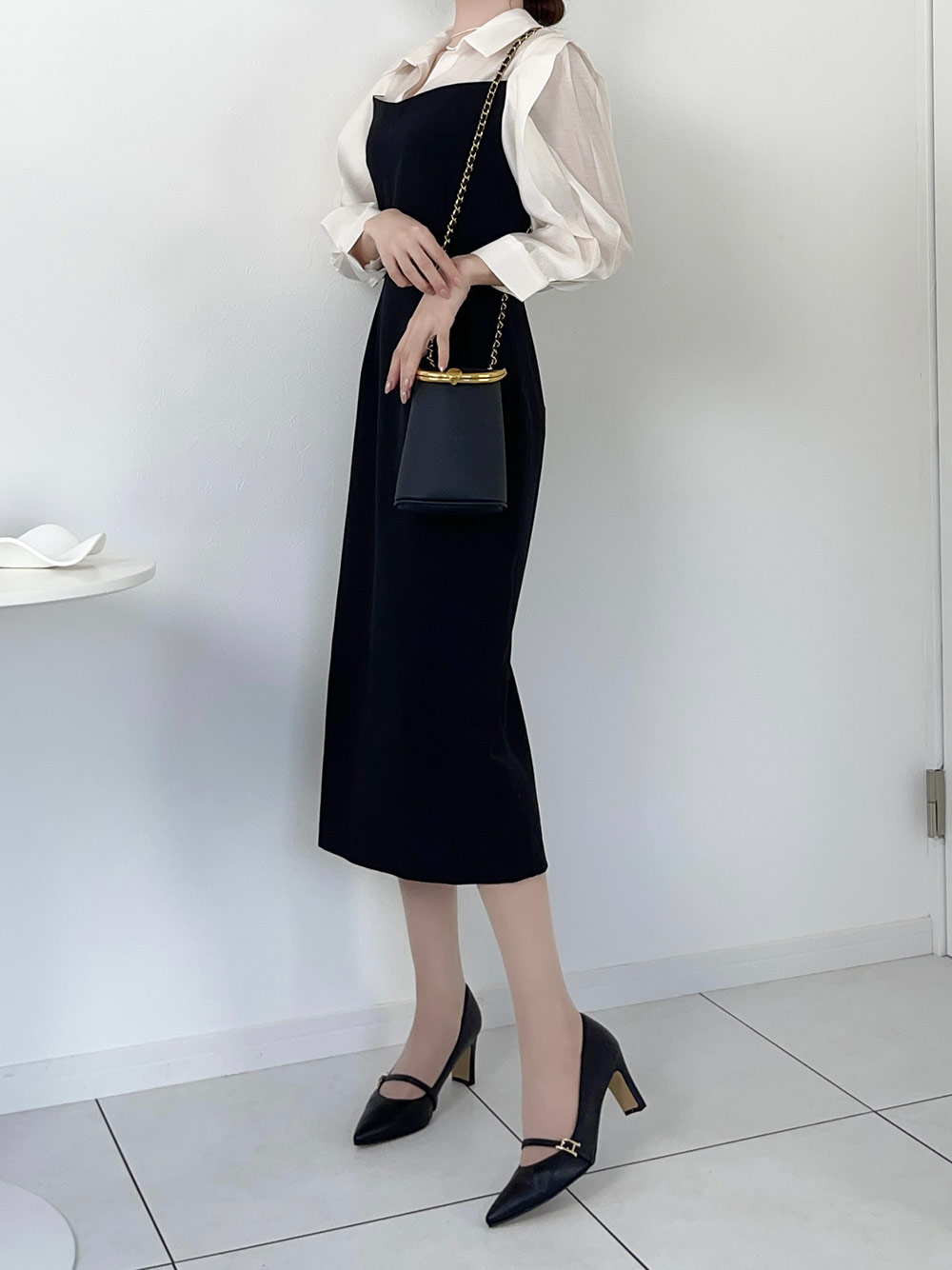 ブラウスドッキングスリムワンピース | 詳細画像5