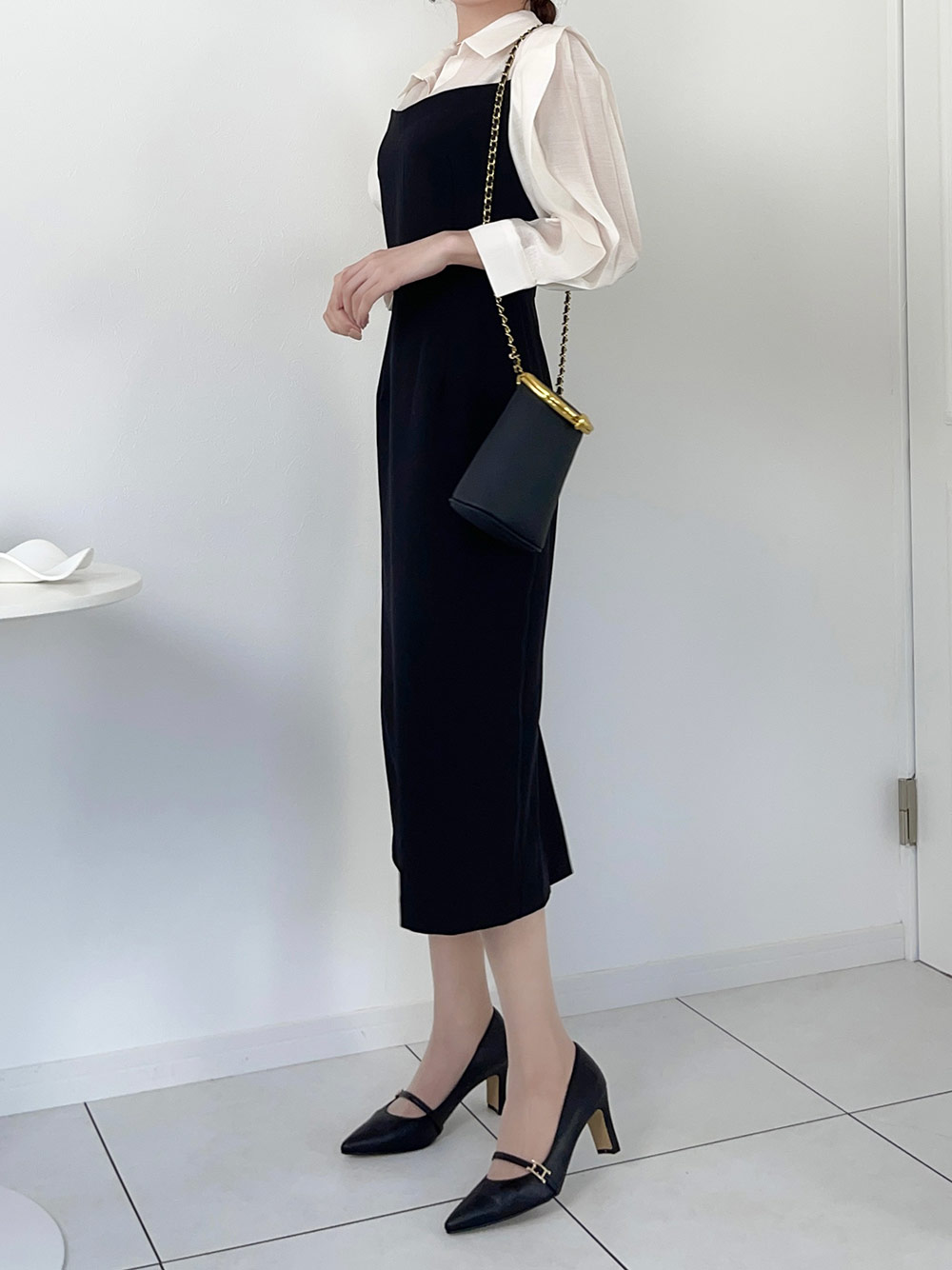 ブラウスドッキングスリムワンピース | 詳細画像7