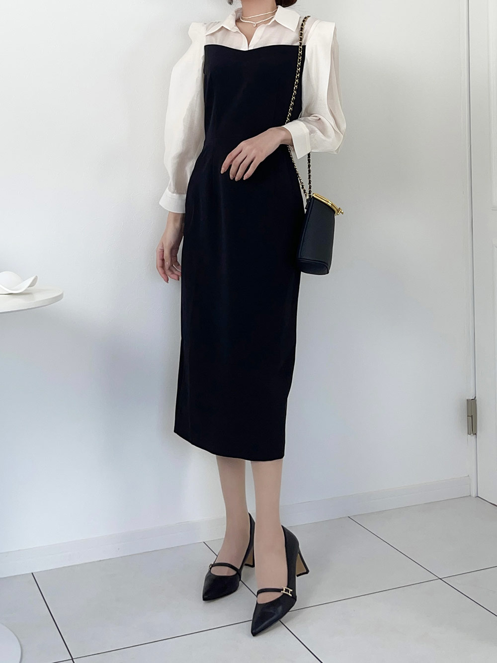 ブラウスドッキングスリムワンピース | 詳細画像8