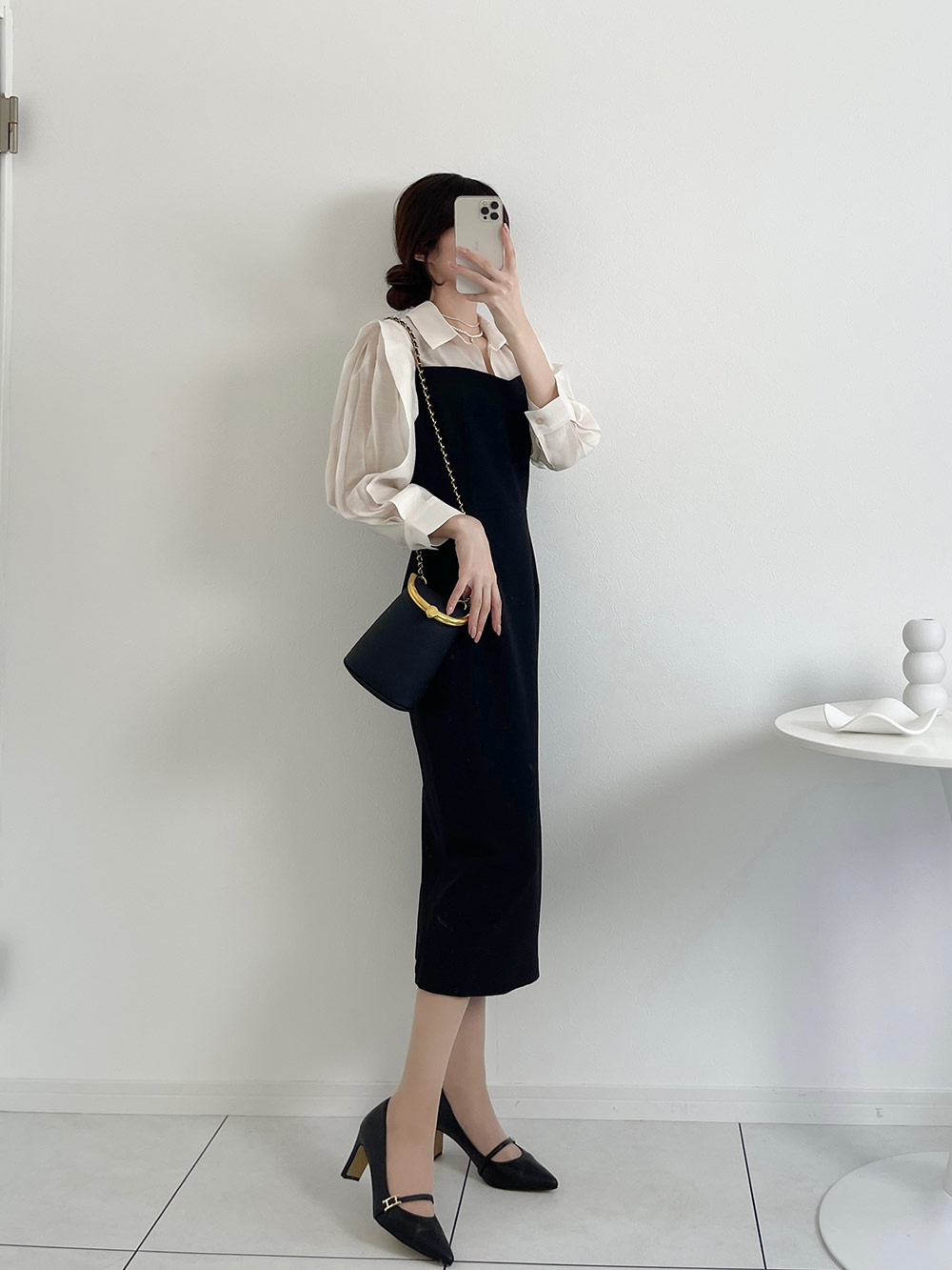 ブラウスドッキングスリムワンピース | 詳細画像11