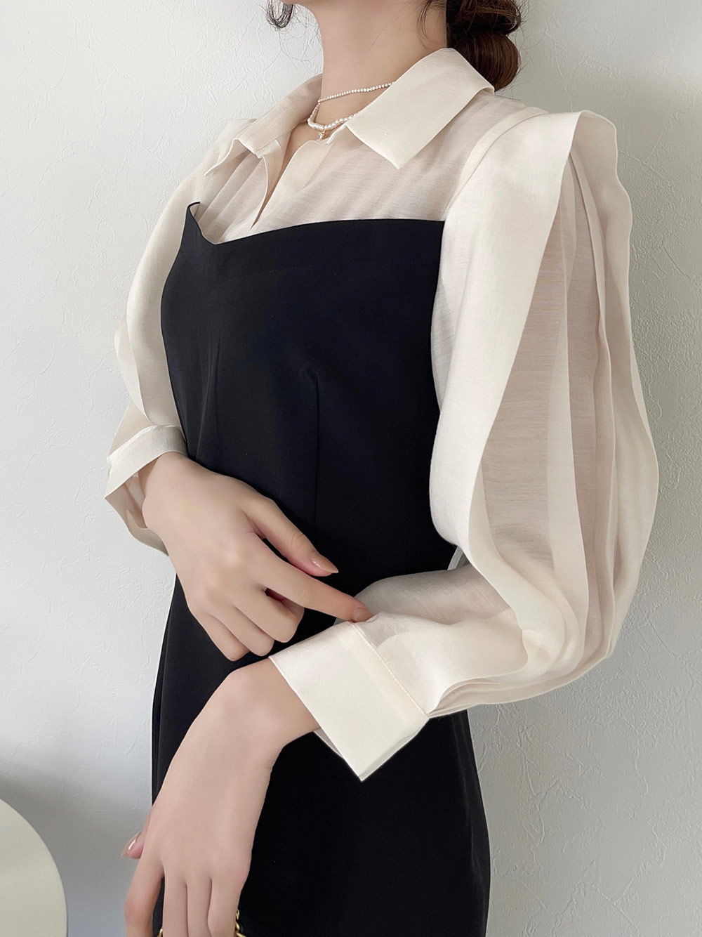 ブラウスドッキングスリムワンピース | 詳細画像12