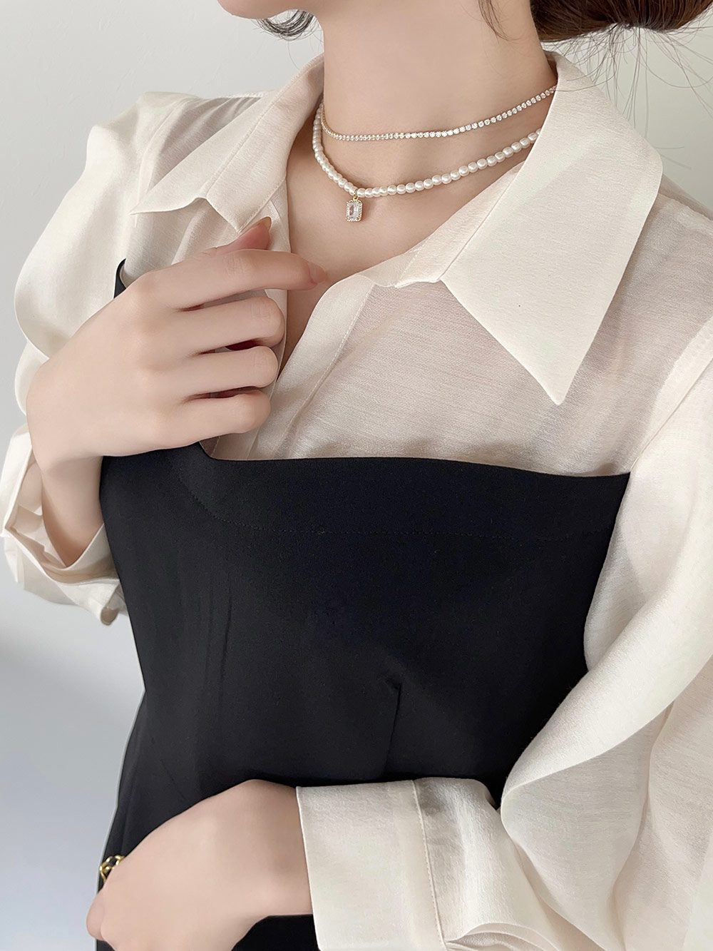 ブラウスドッキングスリムワンピース | 詳細画像15