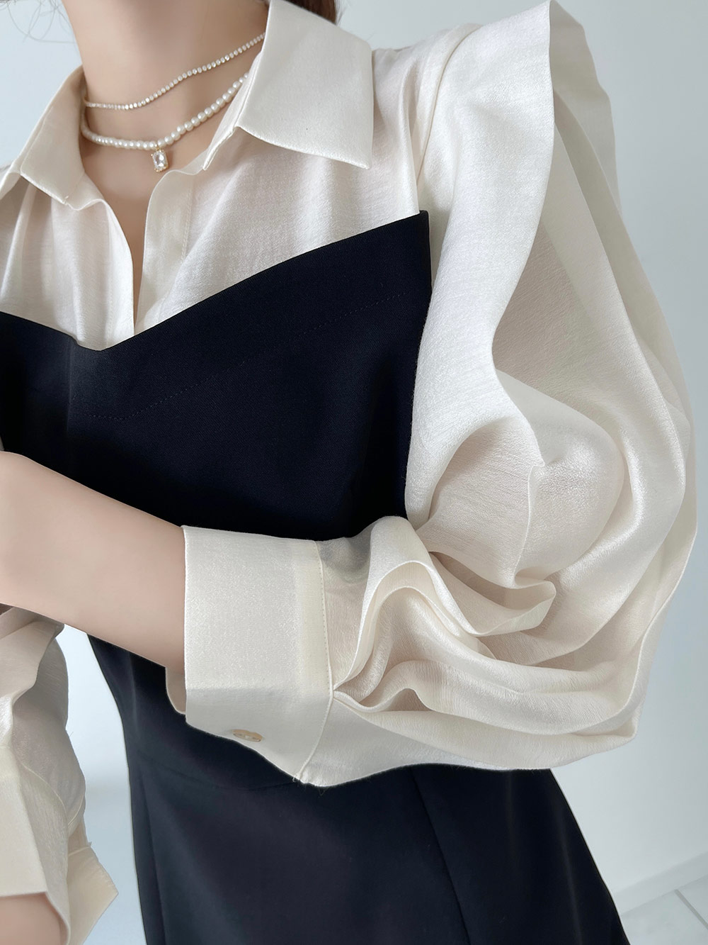 ブラウスドッキングスリムワンピース | 詳細画像25