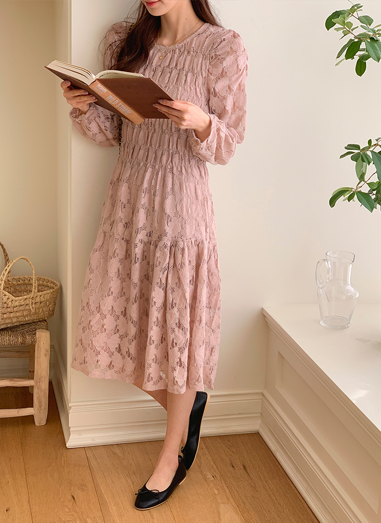 ラウンドレースティアードワンピース | レディースファッション通販