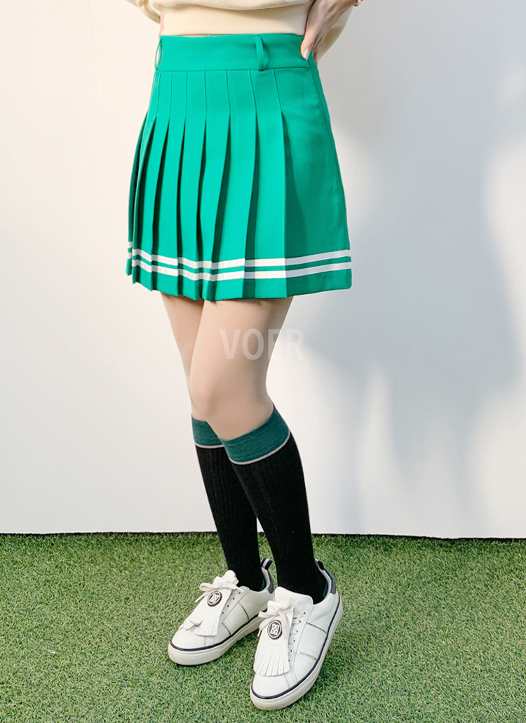 カラーラインゴルフプリーツスカートパンツ | レディースファッション