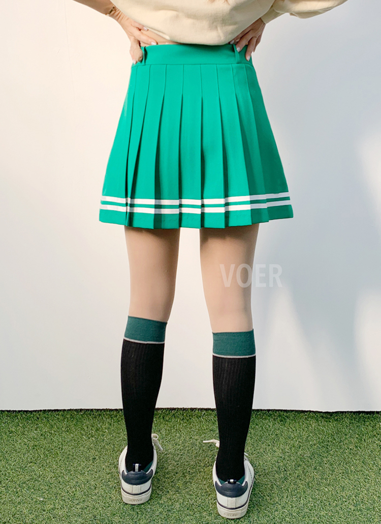 カラーラインゴルフプリーツスカートパンツ | レディースファッション