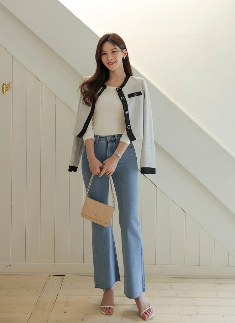 フレイドヘムフレアデニムパンツ | レディースファッション通販 - DHOLIC 