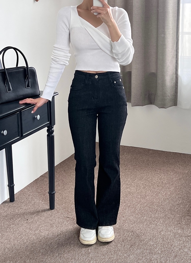 153cmスリムフレアデニムパンツ | レディースファッション通販 - DHOLIC