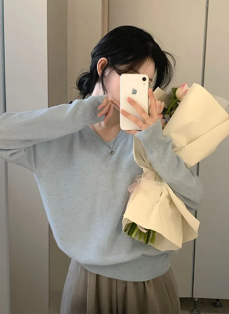 ソフトルーズVネックニット | beidelli | 詳細画像1