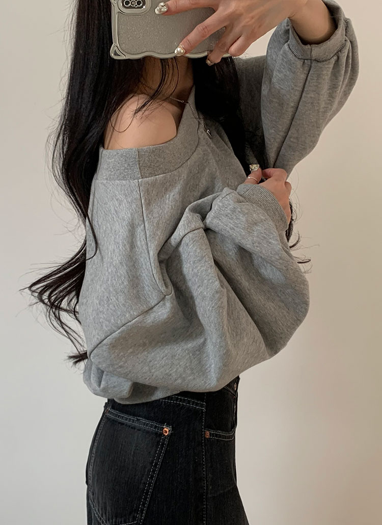 オフショルダークロップドスウェットシャツ | ファッション通販