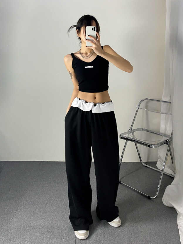 ウエスト配色スウェットパンツ | レディースファッション通販