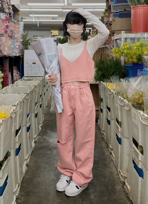 クロップドニットビスチェ | レディースファッション通販 - DHOLIC