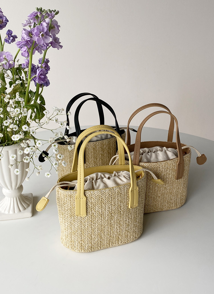 HIAND ラタンカゴバッグ　２Wayラタンレザーバッグ 2WayラタンレザーBAG - HIAND