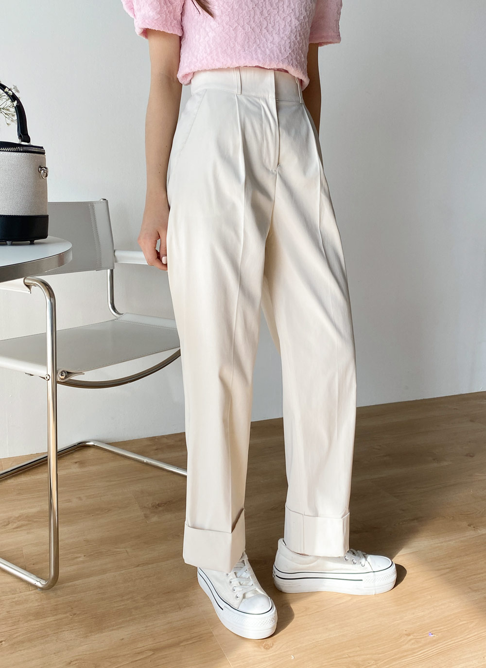ロールアップワイドタックパンツ | レディースファッション通販 - DHOLIC