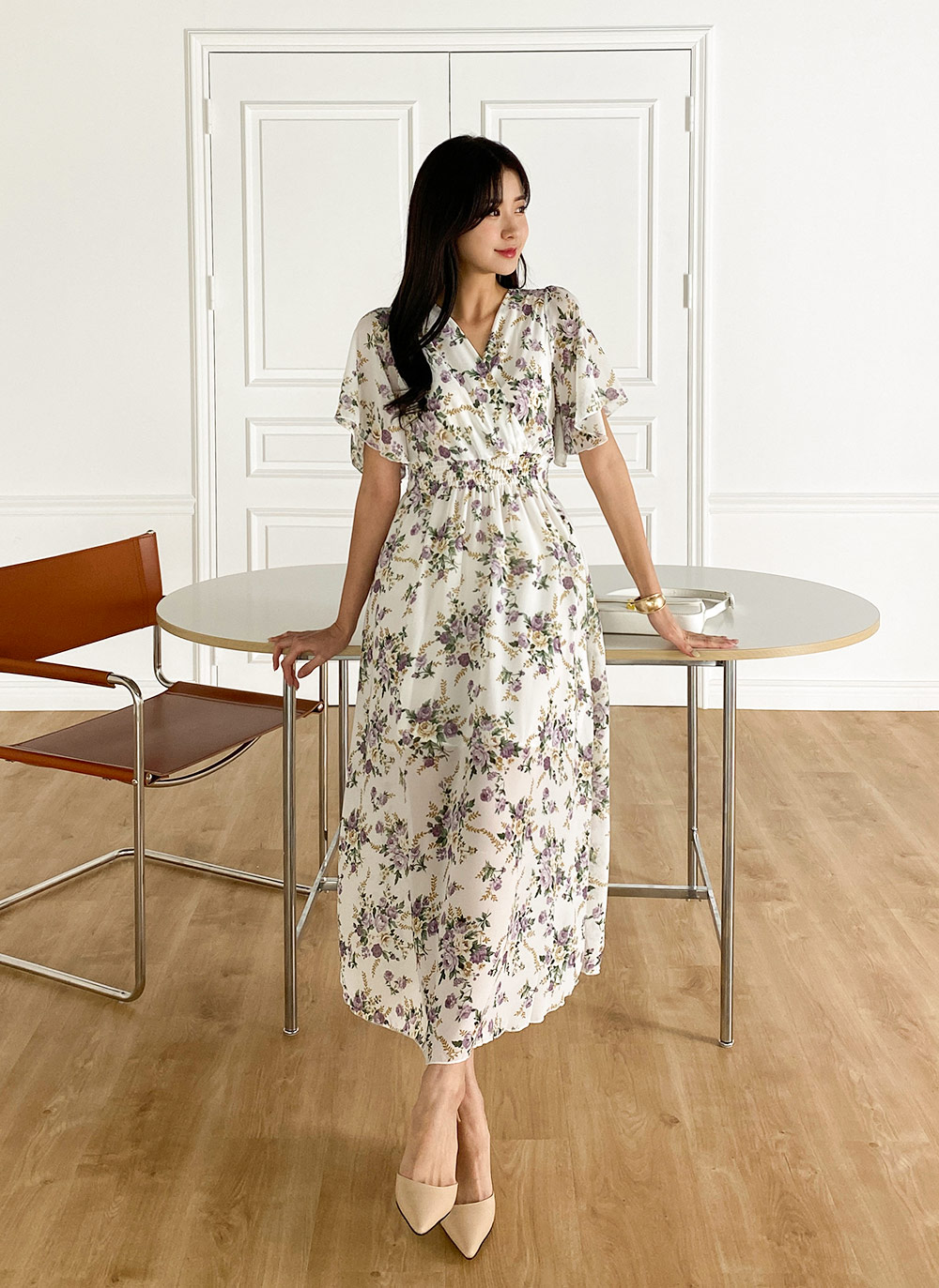 エトロ　カシュクールワンピース　花柄　L相当 DRESS+ ワンピース Aライン フレアワンピース 春 夏 花柄